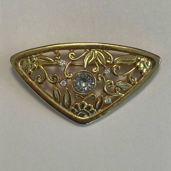 Gold Toned Brooch Pin - Picture 1 of 6